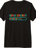 Men's T-Shirt Aura Energy Colorful Battery Loading Bar With Bright Text