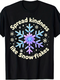 Men's T-Shirt Spread Kindness Among Glowing Pastel Snowflakes And Sparkling Winter Snowflake