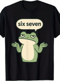 Men's T-Shirt Six Seven Shrugging Frog With Speech Bubble Graphic T Shirt