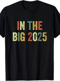 Men's T-Shirt In The Big Bold Multicolored Numbers And Vintage Lettering Year