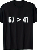 Men's T-Shirt Distressed White Numbers With Greater Than Symbol On Black Shirt