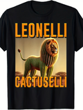Men's T-Shirt Leonelli Cactuselli With Sunset Glow Among Exotic Deserts Lion