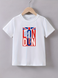 Men's T-Shirt Bold Modern Letters With British Flag Graphic London