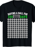 Men's T-Shirt Having A Ball For One Hundred Days Soccer Goal Celebration