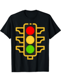 Men's T-Shirt Bold Colorful Lantern Design Featuring Classic Traffic Signals