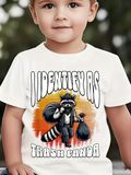Men's T-Shirt I Identify As Trash Panda With Cartoon Raccoon Carrying Black Trash Bags