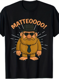 Men's T-Shirt Matteooooo Illustrated Cartoon Hairy Body With Sunglasses Funny Bear