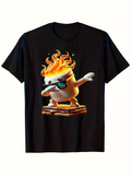 Men's T-Shirt Flaming Marshmallow Dabbing With Sunglasses Over Toasted Cracker Marshmallow