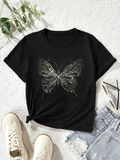 Men's T-Shirt Sparkling Gold Accents With Glittering Abstract Wings Butterfly