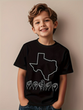 Men's T-Shirt Outline Map Of Texas With Sign Language Hand Signs Texas