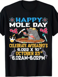 Men's T-Shirt Happy Mole Day Cheerful Mole With Science Symbols And Celebration Elements