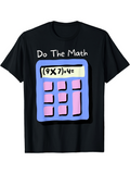 Men's T-Shirt Do The Math Pastel Calculator With Large Pink Blue Buttons