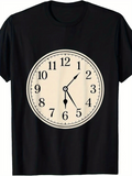 Men's T-Shirt Classic Wall Clock With Bold Numbers On Neutral Vintage Background Clock