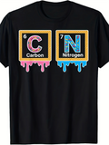 Men's T-Shirt Periodic Table Inspired Dripping Paint Bright Science Elements T Shirt