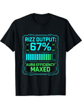 Men's T-Shirt Rizz Output 67 Maxed Aura Efficiency Digital Meter Panel