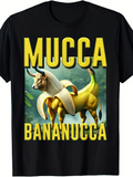 Men's T-Shirt Mucca Bananhucca Banana Peel Wrapped Cow In Jungle
