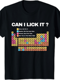 Men's T-Shirt Can I Lick It Fun Colorful Table Elements Graphic Chart T Shirt