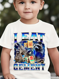 Men's T-Shirt I Eat Cement Mischievous Raccoons With Cement Bags In Urban Nightscape