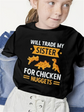 Men's T-Shirt Will Trade My Sister For Crispy Chicken Nuggets And Fun Shapes