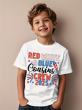 Men's T-Shirt Red White And Blue Firework Decorations With Crew 2025 Text Shirt