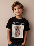 Men's T-Shirt This Is Who Youre Being Mean To With Sad Eyes Young Kitten