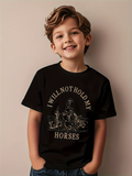 Men's T-Shirt I Will Not Hold My Horses Vintage Sketch With Galloping Cowboy Horse