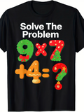 Men's T-Shirt Solve The Problem Festive Holiday Colors Fun Math Puzzle Design