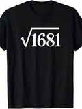 Men's T-Shirt Mathematical Equation With Square Root Of 1681 Number