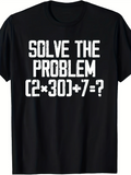 Men's T-Shirt Solve The Problem Grunge White Text With Simple Math Equation