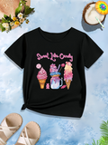 Men's T-Shirt Sweet Like Candy With Colorful Ice Cream Drinks And Sweets Dessert