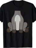 Men's T-Shirt Minimalist Cartoon Style Sitting Gray Dog
