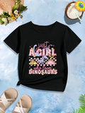 Men's T-Shirt Just A Girl Who Loves Dinosaurs With Pink Cartoon Elements And Blue Dinosaur