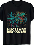 Men's T-Shirt Nucleo Dino Flying Through Atomic Energy Tyrannosaurus