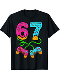 Men's T-Shirt Colorful Sprinkle Design With Donut Numbers And Game Controllers