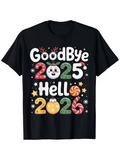 Men's T-Shirt Goodbye 2025 Hello 2026 Festive Candy Pattern With Playful Holiday Decorations T Shirt