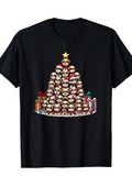 Men's T-Shirt Colorful Christmas Gifts With Stacked Cute Sloths Forming Tree