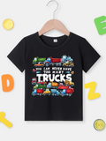 Men's T-Shirt You Can Never Have Too Many Trucks Colorful Cartoon Vehicles On Road Trucks