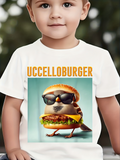 Men's T-Shirt Uccelloburger Sunglasses Wearing Bird With Burger Bun And Lettuce Hamburger