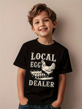 Men's T-Shirt Local Egg Dealer With Lively Chicken And Basket Full Of Fresh Eggs