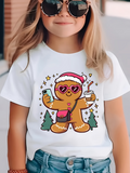 Men's T-Shirt Festive Gingerbread With Christmas Trees Hot Cocoa And Sparkling Accessories Gingerbread Cookie