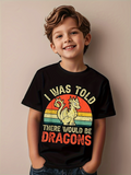 Men's T-Shirt I Was Told There Would Be Dragons Retro Sunset Graphic Dragon