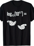 Men's T-Shirt Logarithm Formula With Outstretched Hands Open Palms Science Humor Design
