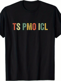 Men's T-Shirt Colorful Letters In Vintage Style Across Plain Shirt