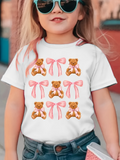 Men's T-Shirt Cute Little Teddy Bears With Pink Ribbons Arranged In Neat Rows Bear