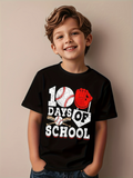 Men's T-Shirt 100 Days Of School With Baseball Glove And Ball Theme T Shirt