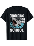 Men's T-Shirt Chomping Through Waves With Splashing Water And Open Jaws Shark