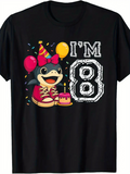 Men's T-Shirt Birthday Party Hat Balloons With Cake And Cartoon Animal