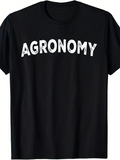 Men's T-Shirt Distressed Bold White Lettering On Solid Black Agronomy