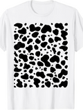 Men's T-Shirt Random Black Spots Pattern Inspired Cow Fur Texture