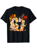 Men's T-Shirt Traditional Harvest Elements And Pilgrim Hat Around Festive Turkey Shirt